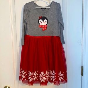 Zunie Sequin Penguin Tulle Skirt Dress